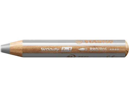 Kleurpotloden STABILO 880 woody 3 in 1 multitalent zilver