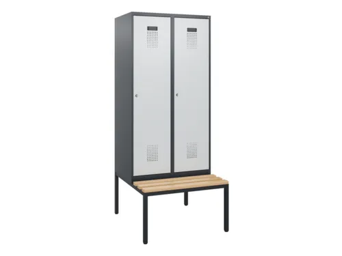 locker met bank,HxBxD 1950x800x815mm,2vak,vak B 400mm,cilinderslot