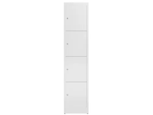 Lockerkast 1800x415x500mm 1x4 vakken cilinderslot, sokkel, RAL9003