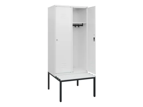 locker met bank,HxBxD 1950x800x815mm,2vak,vak B 400mm,cil.-slot