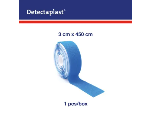 Detectaplast Zelfklevend schuimverband 3cmx4.5mtr Blauw