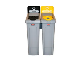 Slim Jim Recyclingstation Frans Deksel Gesloten Zwart Flessen Geel - 2
