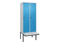 locker met bank,HxBxD 2120x800x815mm,2vak,vak B 400mm,draaigrendel
