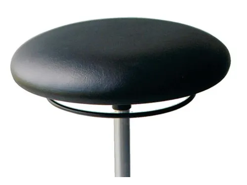 Draaikruk 490-680mm Zwart Kunstleer Gasveer Zwart Voetkruis Wielen