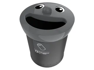 Afvalbak Smiley Face Bin 52 Liter Aluminium Cans Zwart Grijs - 1