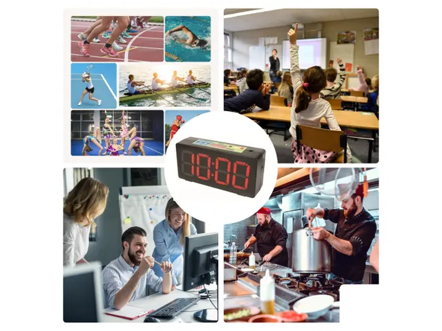 Klok Met Chronometer/Afteltimer & Intervaltimer - 32,7x15,6 x 9,3cm