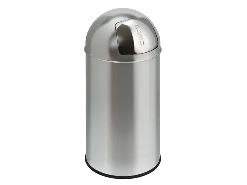 Afvalbak Pushcan EKO 40 liter met Pushdeksel Mat RVS