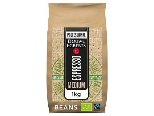 Koffie Douwe Egberts espresso bonen medium roast Organic en Fairtrade