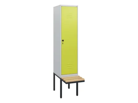 locker met bank,HxBxD 1950x400x815mm,1vak,vak B 400mm,draaigrendel