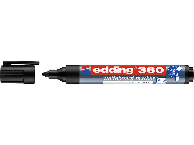Viltstift Edding 360 Whiteboard Rond Zwart 1.5-3mm
