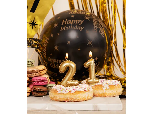 Verjaardagskaars cijfer 3 Folieballon Goud 10cm