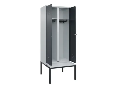 locker voor scheiding van kleding,HxBxD 2120x800x815mm,2vak