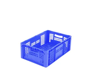 Euronorm Stapelkrat Pp 220x600x400mm Wanden/bodem Open Blauw 44l - 1