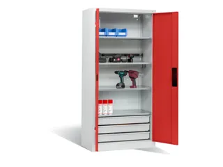 acculaadkast 1950x930x500mm 5stekkerdozen 230V cil.-slot front RAL3000 - 2