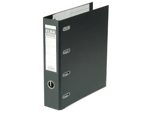 Ordner Elba Rado Plast 75mm Bank 2x A5 Mechanieken Zwart Pvc