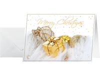 Kerstkaarten Sigel incl. envelop Kerst Present, goudstempeling, glansk