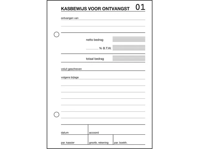 Kasbewijs Sigel Expres ontvangst blok a 100 blad