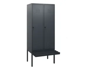 locker met bank,HxBxD 1950x800x815mm,2vak,vak B 400mm,draaigrendel - 1