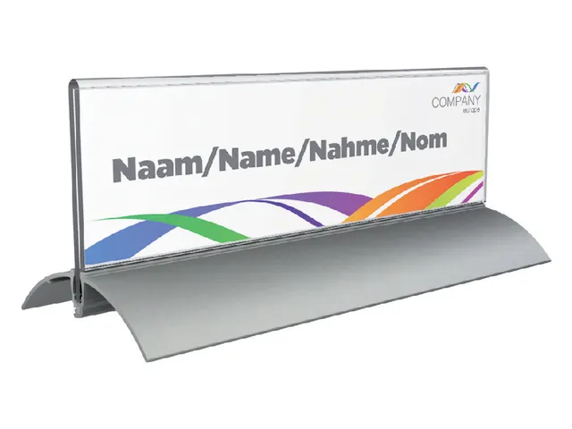 Tafelnaambord Europel 2 61x210mm acryl aluminium