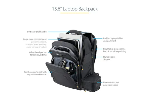 15.6 Inch Laptop Rugzak met Verwijderbare Opbergtas voor Accessoires