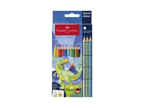 Kleurpotlood Faber-Castell Grip Dino 10 colour grip + 3 metallic grip