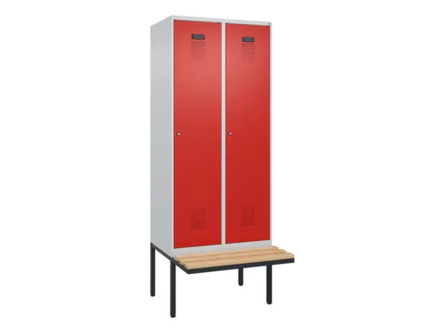 locker met bank,voor scheiding van kleding,HxBxD 2120x800x815mm,2vak