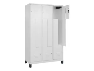 Z-garderobekast,HxBxD 1950x1200x500mm,vak B 200/400mm,cil.-slot,voeten - 2