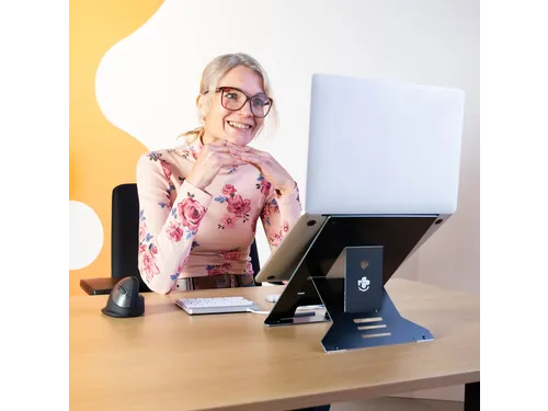 Laptopstandaard R-Go Riser Documenthouder Zwart