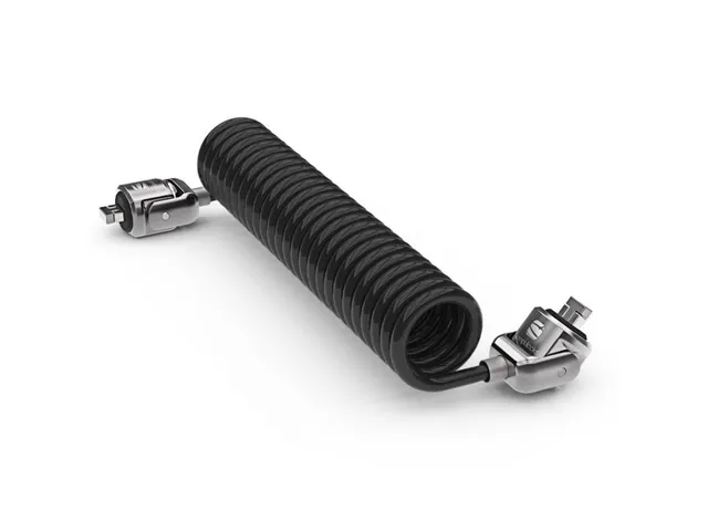 Compulocks Dual Head Coiled Cable Keyed Lock, 2 clés, Acier galvanis