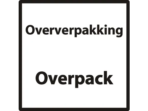 Etiket OVERVERPAKKING/OVERPACK 1000 etiketten per rol 100x100mm