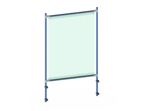 anti-speekselscherm,pvc-folie,glashelder,frame staal RAL5007