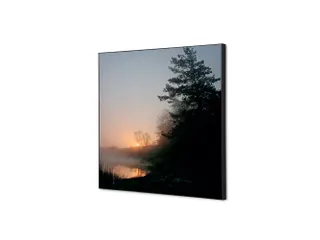 Wanddecoratie Textiel Set 40x40cm Zonsopgang Bos - 1