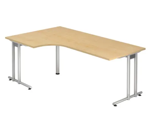 hoek-bureau,HxBxD 720x2000x800/1200mm,blad esdoorn,verdieping links
