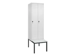 locker met bank,HxBxD 2120x600x815mm,2vak,vak B 300mm,draaigrendel
