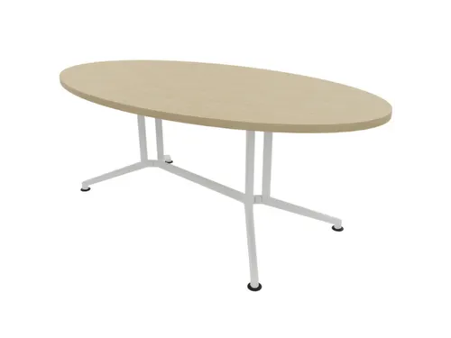 vergadertafel,HxBxD 740x2000x1100mm,ovaal,V-vormonderstel wit