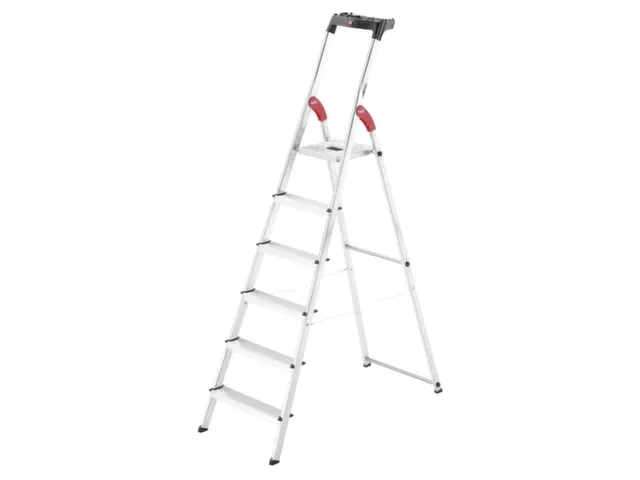 staande trap,eenzijdig,6trede(n),Stand H 1,28m,balk L 2,08m
