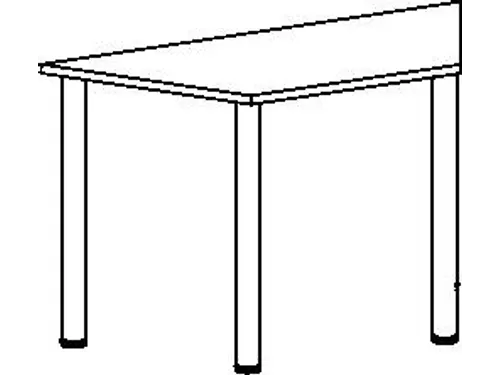 vergadertafel HxBxD 72x160x52cm trapezium Lichtgrijs 4voeten Alu