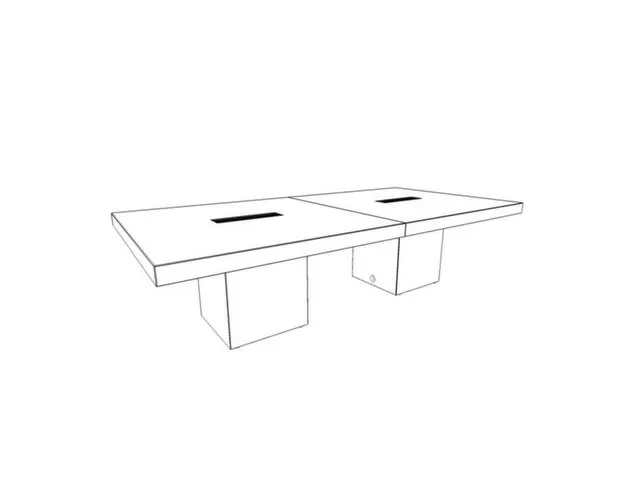 Vergadertafel Hxbxd 73x280x140cm Frame Kubusvormig iep