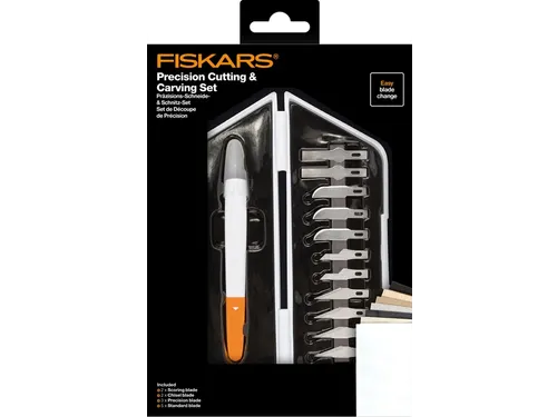 Precisiemes Fiskars Medium Duty set à 12 mesbladen wit