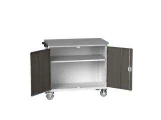 werkbank,verrijdbaar,HxBxD 980x1050x600mm,linoleumblad - 1