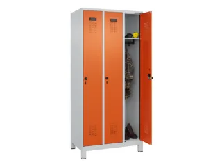 locker,HxBxD 1950x900x500mm,3vak,vak B 300mm,draaigrendel,voeten - 1