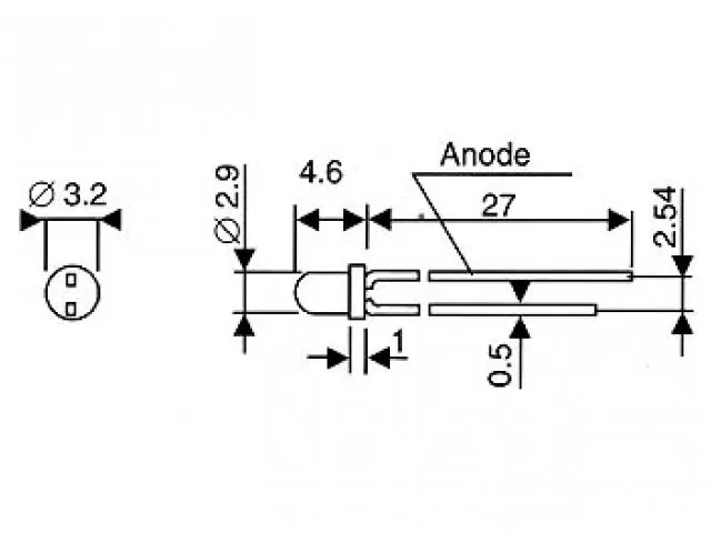 3mm Standaard LED Lamp Geel Diffuus