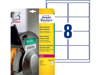 Etiket Avery Zweckform L7914-10 99.1x67.7 polyester wit 80 stuks - 6