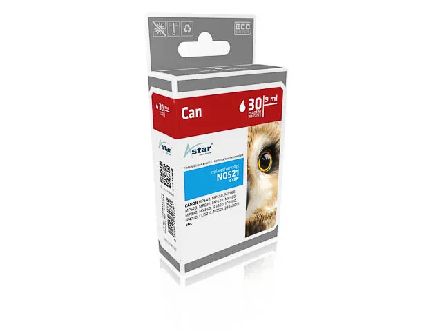 AS15934 ASTAR CANON CLI521C MP Inkt cyaan rebuilt 505pagina's Chip 9ml