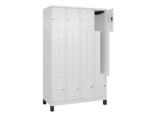 Z-garderobekast,HxBxD 1950x1200x500mm,vak B 150/300mm,cil.-slot,voeten - 2
