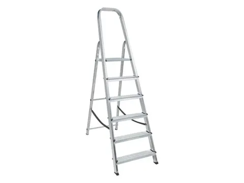 aluminium beugelladder eenzijdig 6treden stand H 1 21m aluminium