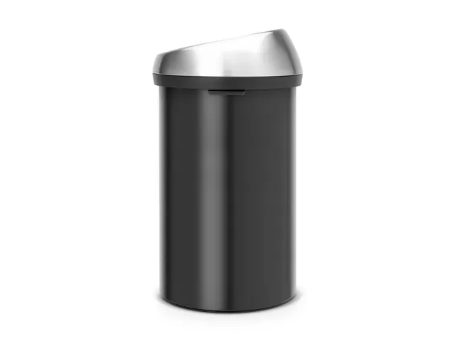 Afvalbak touch Bin 60 Liter Mat Zwart RVS