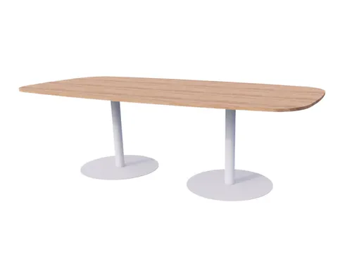 Linesto vergadertafel 240x120 deens ovaal hav/kers 25mm alu