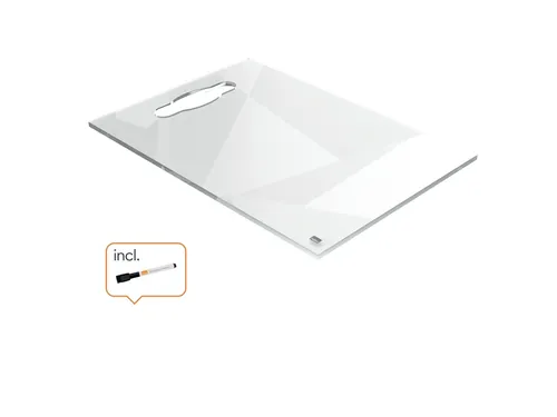 Notitiebord Nobo transparant acryl met handgreep A4