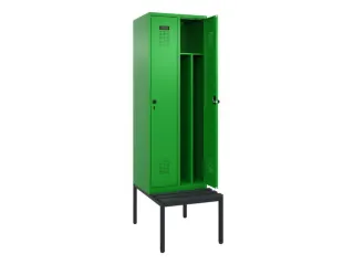 locker met bank,voor scheiding van kleding,HxBxD 2120x600x815mm,2vak - 1